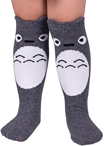 Qteland Cartoon Cat Pattern Unisex-baby Knee High Socks Tube socks for Kids