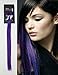 Luwigs Purple 100% Human Virgin Hair Clip In Hair Extensions 14inches Straight Highlights Colored Hair Streak Hairpieces No Short Hair 5pcs/set (14 inches, Purple)