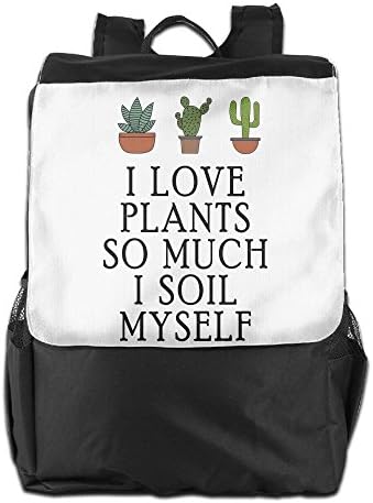 Rongyingst Love Plants So Much I Soil Myself Messenger Bag Shoulder Backpack Travel Hiking Rucksack For Womens Mens Boys Girls School Bookbags One Size
