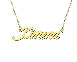Aoloshow Ximena Name Charm Necklace for Womens 18k