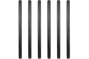 GeilSpace 6 Pack 1/2" × 16" Pre-Cut Black Metal Pipe, Industrial Steel Fits Standard Half Inch Black Threaded Pipes and Fittings - Vintage DIY Industrial Shelving (1/2" × 16", Black)