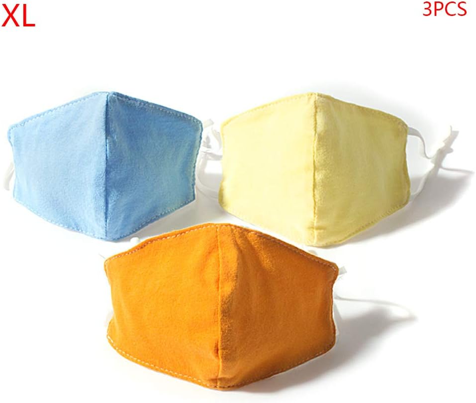 Yuanshenortey 3Pcs Cotton Face Protectice Cover Adjustable for Kids Adult Safety Protection Breathable Dust-Proof Washable