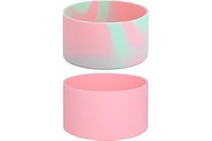 QIANHAI Silicone Boots for Stanley Quencher Adventure 40oz Tumbler IceFlow 30oz 20oz - Protective Silicone Sleeve Fits Hydro Flask 12-24oz -Stanley Boots Accessories (MixS-1GrassGreenPink1Pink)