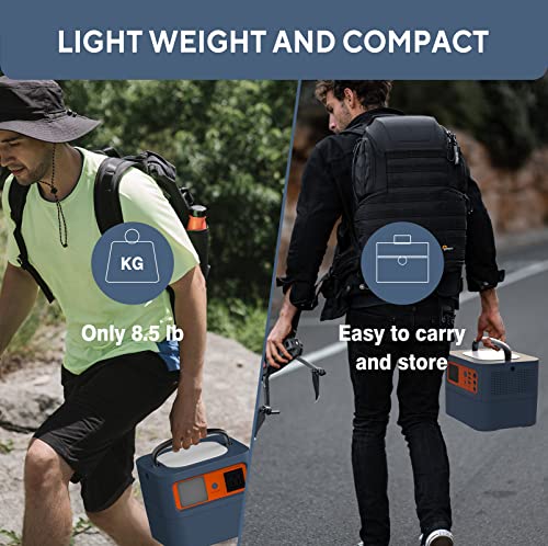 TIG FOX Portable Power Station 300W, 325Wh Outdoor Solar Generator, Backup Battery Pack Power with 110V AC Outlet/1 DC/1 Type-C/3 USB Ports, Supply for Camping Fishing RV CPAP Home Use Off-Grid