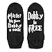 SweetGo Funny Saying Knitted Words Dobby is Free Unisex Combed Cotton Low Cut Socks 2 Pack (Black, One Size)