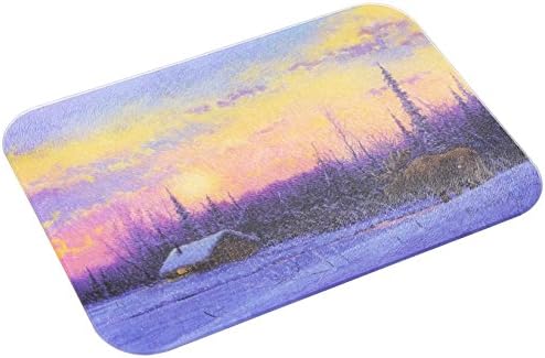 Mcgowan'S Tuftop Small Tempered Glass Board, Van Zyle Moose and Cabin Design, 8-3/4-Inch by 11-Inch