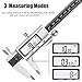 Digital Caliper 6 Inch Measuring Tool, Polishing Finish Stainless Steel Precision Electronic Vernier Caliper with Large Readout LCD, Inch/MM/Fractions, 0.0005