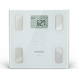 OMRON Báscula Digital Corporal para Niños y Adultos, Medición Precisa de Peso y Grasa con 6 Indicadores, Color Blanco, Tecnol