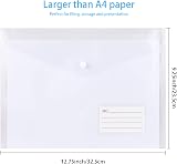 GoodtoU Clear A4 Plastic Wallets 24 Pack with Label Pocket Snap Button view 2