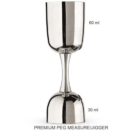 NJ Premium Peg Measurer Jigger 30 & 60 ml, Cocktail Jigger, Shot Glass, Drink Measuring Bar Tool Double Side Jigger - Limited Edition