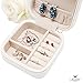 JL LELADY JEWELRY Small Jewelry Box Mini Travel Jewelry Case, Portable Faux Leather Jewelry Ring Boxes for Women Girls (White)