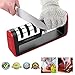 TangN Kitchen Knife Sharpener,3-Stage Knife Sharpening Tool Helps Repair, Restore and Polish Blades Chefs and Pocket Knives +Free Cut-Resistant Glove (Black and Red) primary