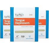 ForPro Professional Collection Senior Tongue Depressors, Large Wax Applicators, Wood Craft Sticks, 6&rdquo; Senior Sized, Non-Sterile, 500-Count (Pack of 3)