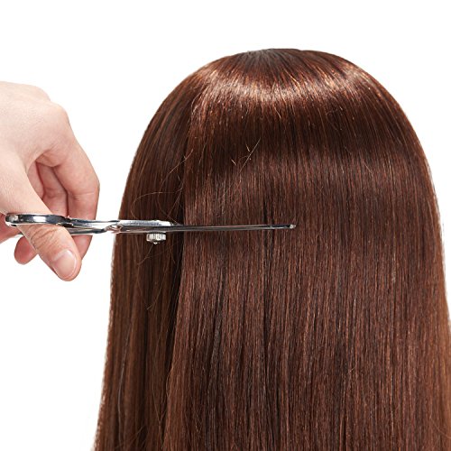 Traininghead 28-30" 100% Human Hair Mannequin Head Hairdressing Training Practice Head Hair Styling Cosmetology Manikin Doll Head With Clamp (Brown)