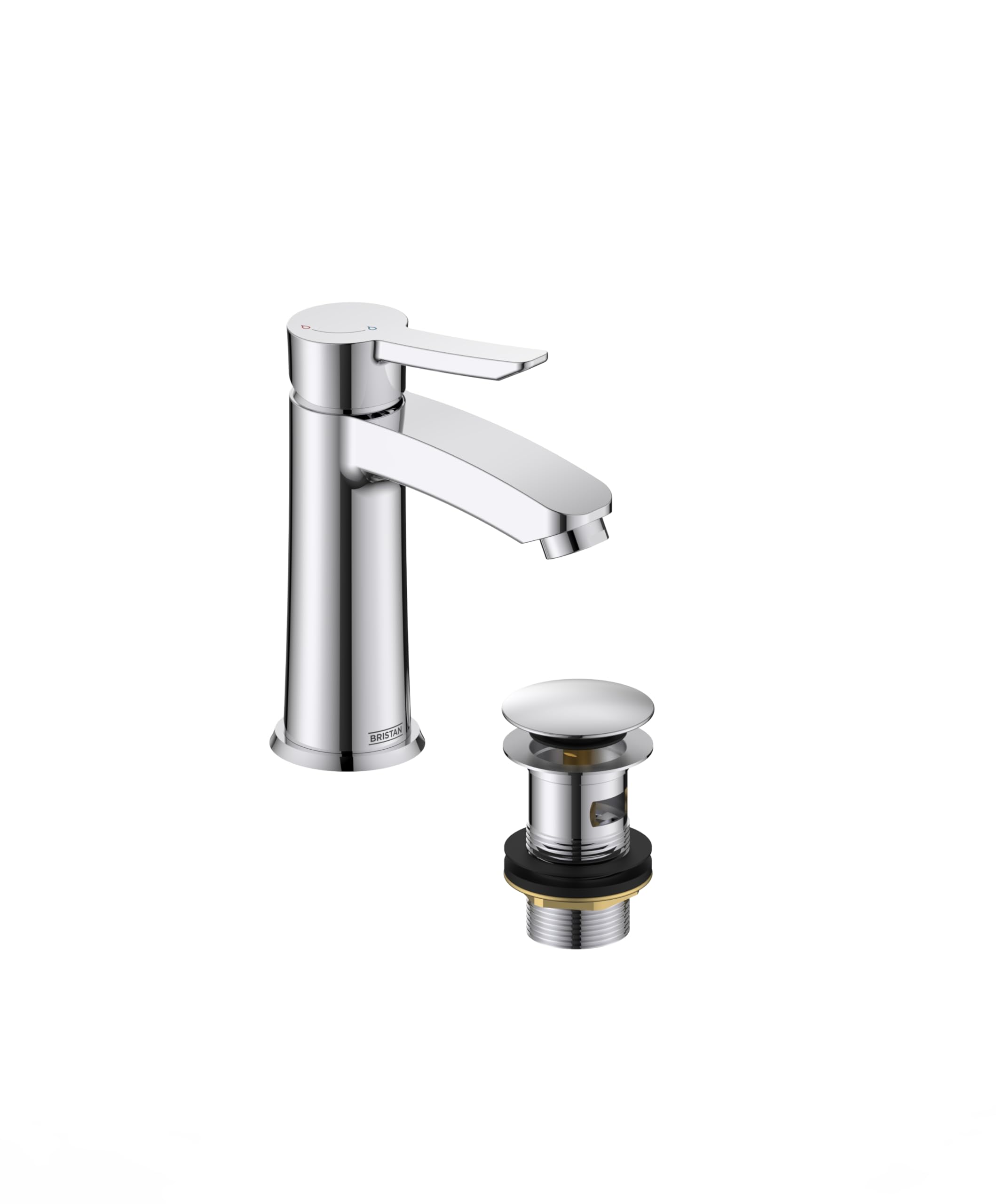 Bristan Apelo Eco Start Basin Mixer with Clicker Waste Chrome