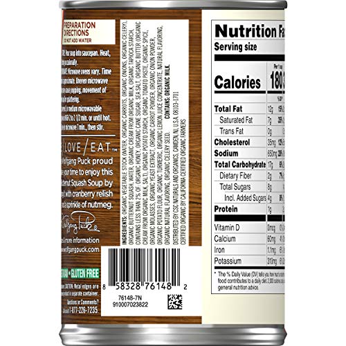 Wolfgang Puck Organic Signature Butternut Squash Soup, 14.5 oz. Can (Pack of 12)