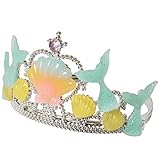 Jxstar Girls Crown Headband Mermaid Party Costume Supplies Mermaid Tiara Headband Pinkycolor Blue