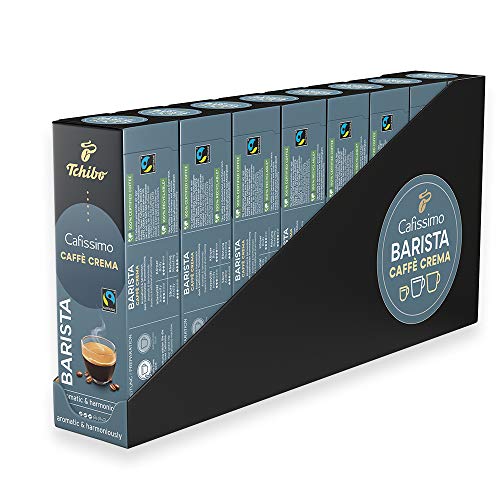 Tchibo Cafissimo Vorratsbox Caffè Crema Barista Kaffeekapseln, 80 Stück (8x10 Kapseln), nachhaltig & fair gehandelt