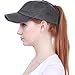 KBETHOS PONY-001 DGY Ponytail Messy High Bun Headwear Adjustable Cotton Trucker Mesh Hat Baseball Cap