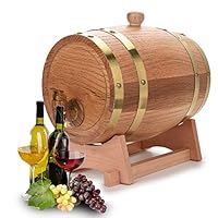 EBTOOLS Oak Barrel, Wooden Wine Barrel, Vintage Timber Wine Barrel for Beer Whiskey Rum Bourbon Tequila 3L/5L/10L (3L)