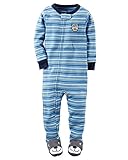 Carter's Baby Boys' Snug Fit Cotton Footie Pajamas (5T, Blue Stripe 