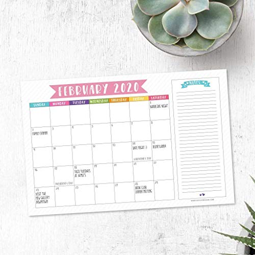Hadley Designs Colorful 20202021 Large Monthly Desk or Wall Calendar