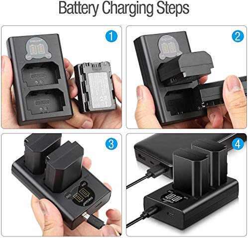ENEGON NP-FZ100 battery 2 Pack 2280mAh and Fast Dual USB Charger with LCD Screen, Compatible with Sony ZV-E10II A9III A7CII ZV-E1 A7III A7IV FX3 FX30 A6700 A1 A7C A7CR A7RIV A7RV A7SIII A9II