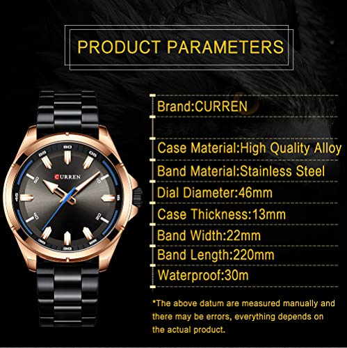 CURREN Reloj de pulsera para hombre de cuarzo, correa de acero inoxidable, simple y creativo - Imagen 5