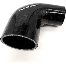 HPS 4-Ply Reinforced Silicone 90 Degree Elbow Reducer Hose, 3" To 3-1/4" ID, High Temperature, Black - For Turbo, Intercooler, Radiator Systems