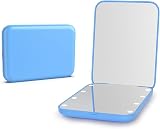 Kintion Pocket Mirror 1X 3X Magnification LED Compact Travel Mirror Blue
