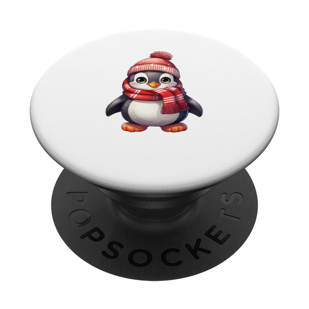 amazing christmas xmas family penguin santa hat PopSockets Swappable PopGrip