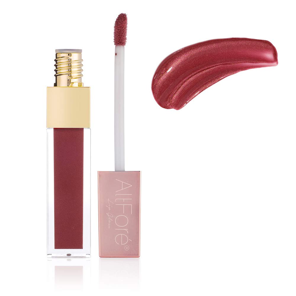 AltFore 100% Vegan Moisturizing Lip Gloss | Cruelty Free & Gluten Free Lustrous Lip Gloss | All Natural Ingredients | For Plump, Shiny Lips | With Soft Doe Foot Applicator (Deep Lovely)