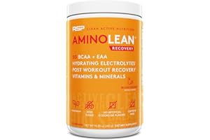 RSP NUTRITION RSP AminoLean Recovery - Post Workout BCAAs Amino Acids Supplement + Electrolytes, BCAAs and EAAs for Hydration Boost, Immunity Support - Muscle Recovery Drink, Vegan Aminos, Blood Orange, 50 Serv