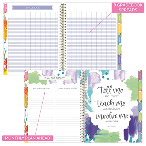 Bloom Daily Planners Undated Teacher Planner - 7 Period Lesson Organizer With Interchangeable Covers