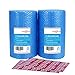 2-Pack Blue Bubble Cushioning Wrap Rolls, 3/16” Air Bubble, 12 Inch x 72 Feet Total, Perforated Every 12”, 20 Fragile Stickers Included