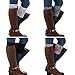 FAYBOX Women Lace Floral Boot Cuffs Leg Warmer Socks Pack of 4 Peach