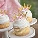 Tiara Cupcake Toppers 12CT. Pink and Gold Birthday Party Decorations.