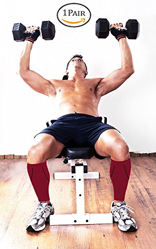 Bitly Calf Compression Sleeve - Leg Compression Socks for Shin Splint, & Calf Pain Relief - Men, Women, and Runners - Calf Guard for Running, Cycling, Maternity, Travel, Nurses (Large) - Thumbnail 4