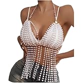 Gold Pearl Beaded Tassel Vest Body Chain Jewelry Multilayered Summer Beach Beads Chest Bra Lingerie Chain Pearl Waist Body Jewelry for Women