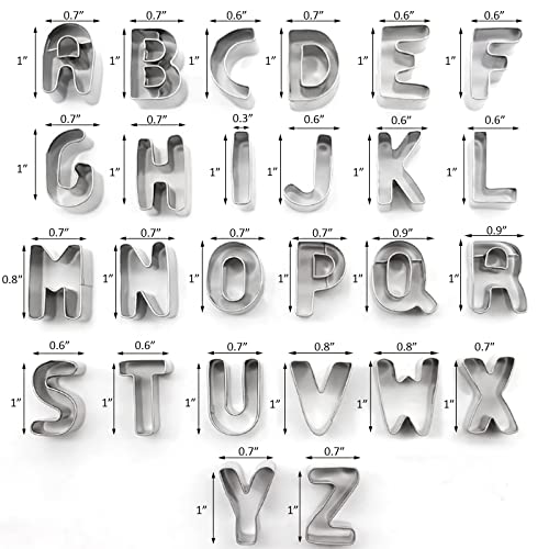 Cookie Cutter Set, 26pcs Stainless Steel Alphabet Letters Biscuit