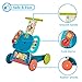 Labebe Wooden Push and Pull Toy, Activity Baby Walker, Toddler Learning Cart - Blue Elephant
