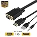 VGA to HDMI Cable, VGA Male to HDMI Male Adapter Converter Cord with Audio For Connecting Old PC, Laptop with a VGA Output to New Monitor, HDTV (6 Feet/1.8 Meters)