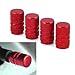HDE Tire Valve Stem Caps Polished Aluminum Solid Color Caps For Car Truck SUV Motorcycle and other Autos Set of Four (Red)