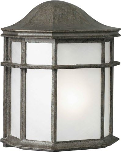 Forte Lighting 17006-01-59 Exterior Wall Light with White Acrylic Panel Shades, River Rock