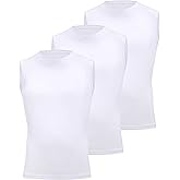 Poekuao Boys Sleeveless Compression Shirt Kids Athletic Tank Tops Youth Quick Dry Workout Undershirt for Football