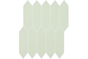 Miscasa Sage Green Peel and Stick Backsplash Tile, Long Hexagon Self-Adhesive Faux Matte Ceramic Wall Stick for Kitchen and Bathroom, 6 Sheets
