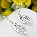 S925 Sterling Silver Filigree Dangle Leaf Earrings for Women
