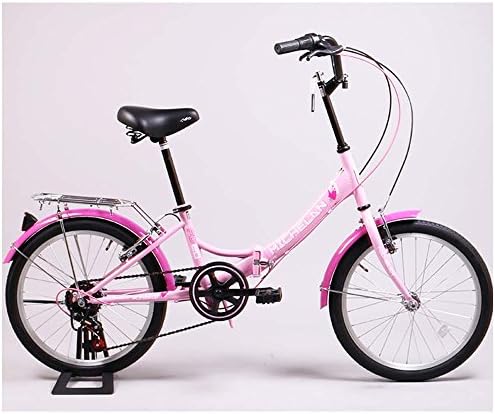 MICHELAN Folding Bike, 20inch, 7 Speed Folding Bicycle (Pink)
