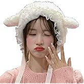 Fleece Animal Hat Cute Sheep Cap for Girls, Cute Y2k Beanie Kawaii Cap Winter Headwear Cosplay Photo Props Party Supplies