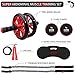 Ab Roller Wheel, Kamileo 5-In-1 Ab Roller Kit with Knee Pad, Resistance Bands, Jump Rope, Core Sliders, Perfect Home Gym Equipment for Abdominal Exercise (Workout Guide Included)